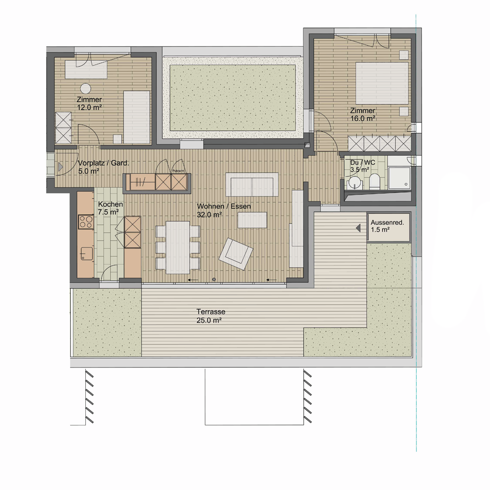 3 1/2 Zimmer Wohnung Bluemepark