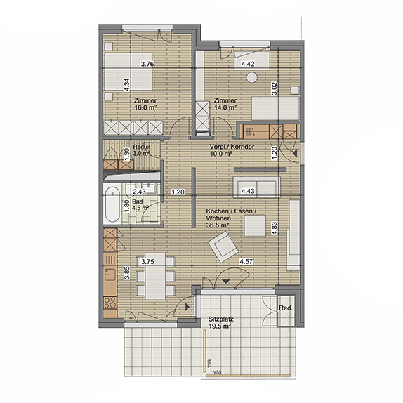 3 1/2 Zimmer Wohnung – Bluemepark